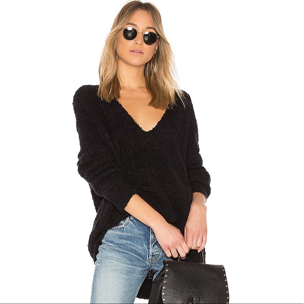 Free People Lofty V-Neck Pullover Sweater